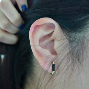 Gold and Black Earrings